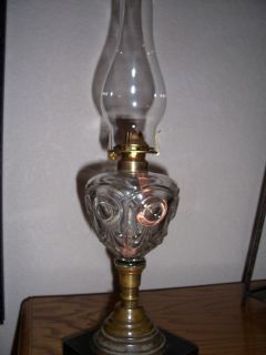 Beautiful Antique 1856 Bullseye & Fleur de Lis Oil Lamp