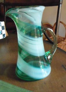  Swirl Glass Pitcher Possibly Smiths Old Timer Fort Smith Ark