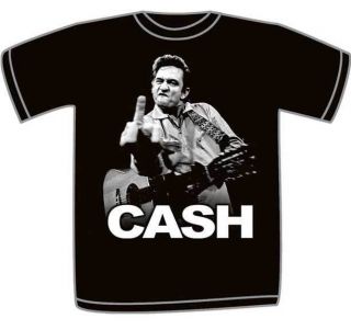 Johnny Cash Mens Flippin Finger Photo Graphic Tee S