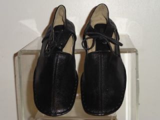 Henry Ferrera Collection New Women Black Leather Mary Jane Shoe Shoes