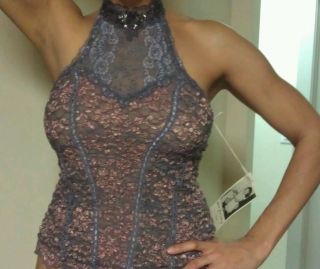 Anthropologie Ann Ferriday Fabulous Lace Halter Top
