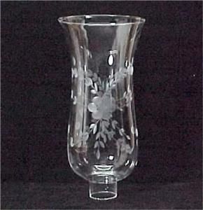 Clear Cut Etched Glass Hurricane Lamp Shade 1 5 8 x 10 Candle Light