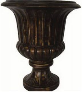  Antique Bronze Corinthian Fiberglass Urn Indoor Outdoor Planter