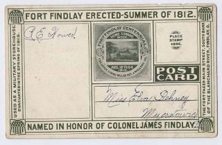 1912 Findlay Oh 5 Views ft Findlay Centennial Postcard