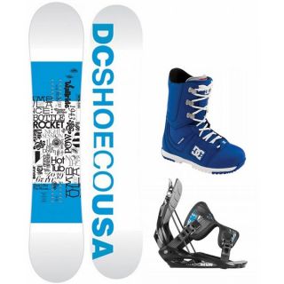  MLF White/Print 154 Mens Snowboard + Flow Flite 2 Bindings + DC Boots