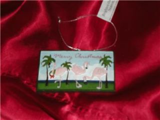 Pink Flamingo Christmas Decorating The Palms Ornament