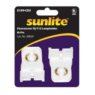 Sunlite T8 T12 Fluorescent Tube Bi Pin Lamp Holder 2 Pcs Pack