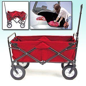 Mac Collapsible Sports Folding Utility Red Wagon Cart New