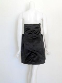 foley corinna black strapless bow dress $ 312 new