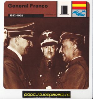 General Francisco Franco Spain Dictator WW2 Photo Card