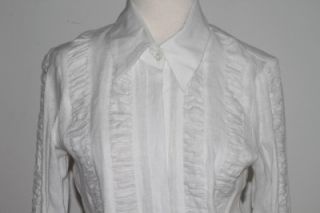 Anne Fontaine White Cotton Button Down Shirt Blouse Size 38