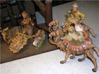  vintage fontanini 13 piece nativity set including cathedral stable