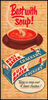 1953 Vintage Ad for Busy Baker Crackers