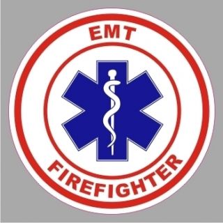 EMS 10004 EMT Firefighter Emergency Star of Life Round Decal Bumper