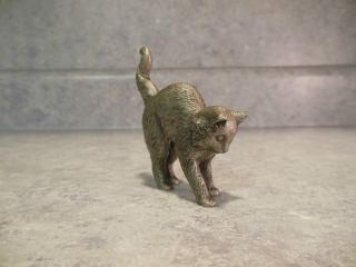 Vintage Franklin Mint American Pewter Curio Cabinet Cat Small Figurine
