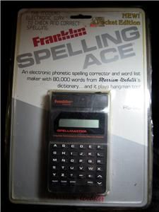FRANKLIN SPELLING ACE Dictionary, Hangman, Corrects spelling