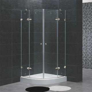 Neo Angle Round Double Door Frameless Shower Enclosure with Base
