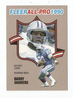 1990 Barry Sanders Fleer All Pro Football Trading Card 4 OD 25