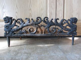 Vintage Cast Iron Fireplace Insert Gothic Midevil Antique Mantels Fire