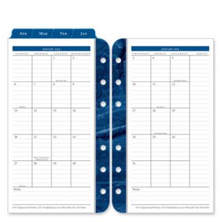 FranklinCovey Pocket Monticello Two Page Monthly Calendar Tabs   Jan