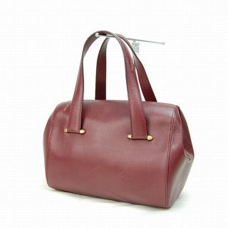 AUTHENTIC CARTIER HAND BAG MADE IN FRANCE BORDEAUX LEATHER 2526