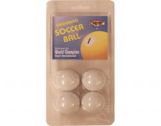 Set 4 White Engraved Foosballs Foos Balls Soccer Table