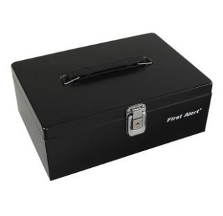 First Alert 3020F Black 326 4 Cubic inches Steel Cash Box with