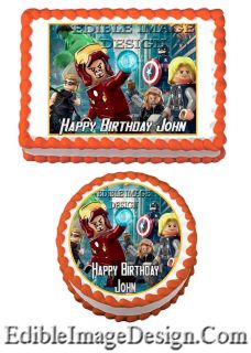 The Avengers Edible Birthday Cake Image Decoration Cupcake Topper