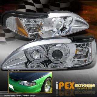 2IN1* 94 98 Ford Mustang Cobra/GT HALO LED Projector Headlights w