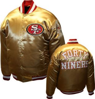  Francisco 49ers Gold Satin Jacket NFL SF Football Team Apparel