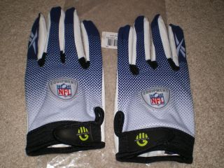 Reebok NFL Pro Fade Griptonite Blue White Football Gloves New York