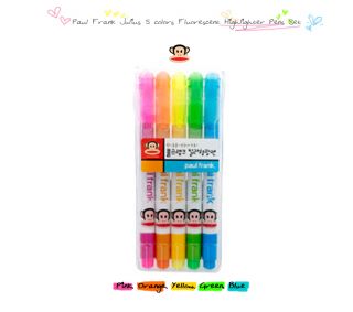 Paul Frank Julius 5 colors Fluorescent Highlighter Pens Set_Text Under