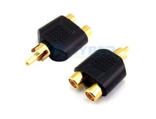 RCA AV Audio Y Splitter Plug Adapter 1 Male to 2 Female