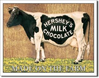 Hershey Milk Chocolate Cow Farm Country Candy Metal Tin Sign Nostalgic