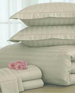 Charter Club Damask Stripe 500T Taupe Queen Fitted Sheet