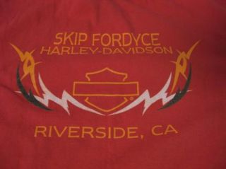 Harley Davidson Skip Fordyce Red Flames Cute womens T Shirt L