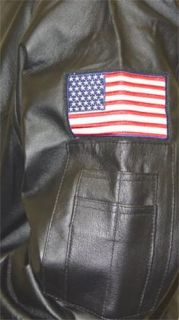Mens Patriotic Fallen Heroes Black Bomber Leather Jackets 2XL