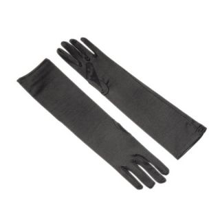  Elbow Length Finger Gloves for Formal Party Evening Dress Black