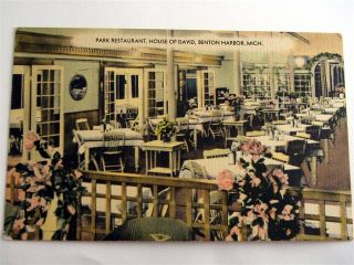  David Park Restaurant Benton Harbor Michigan MI Linen Postcard