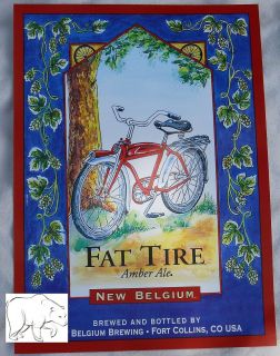  Brewing Beer Poster Sign   Fat Tire Amber Ale Fort Collins Colorado