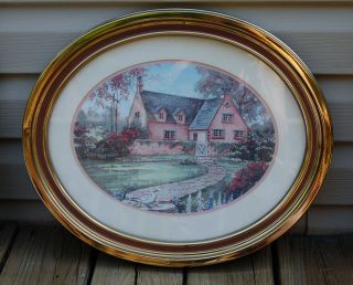 home interior oval picture mauve house in the country 19x16 with gold