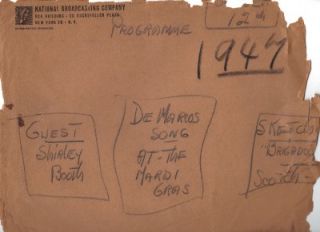 FRED ALLEN   SHIRLEY BOOTH Original 1947 Radio Script w/ Handwritten