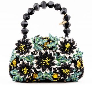 NWT MARY FRANCES FULL BLOOM BEADED JEWELED FLOWERS EVENING CLUTCH BAG