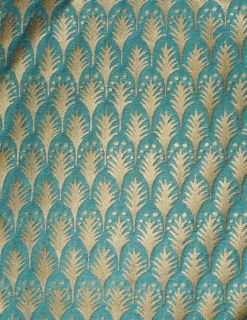 FORTUNY FABRIC Piumette blue and gold new long staple cotton