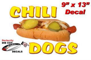 Chili Dogs 9x13 Decal for Hot Dog Cart or Concession Trailer Sign