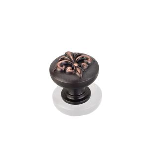 Bronze Copper Knob Cabinet Hardware Drawer Fleur de Lis