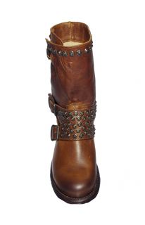 Frye Womens Boots Jenna Studded Short Cognac Leather 76795 Sz 8 5 M