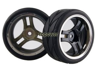 4pcs RC Flat Racing Tires Tyre Wheel Rim Fit HSP HPI 1 10 on Road Car