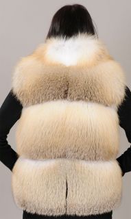 Golden Island Natural Full Skin Fox Fur Bolero Vest Pelts Across All