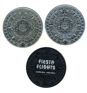 Western Airlines Fiesta Flights Coasters Aztec Calendar